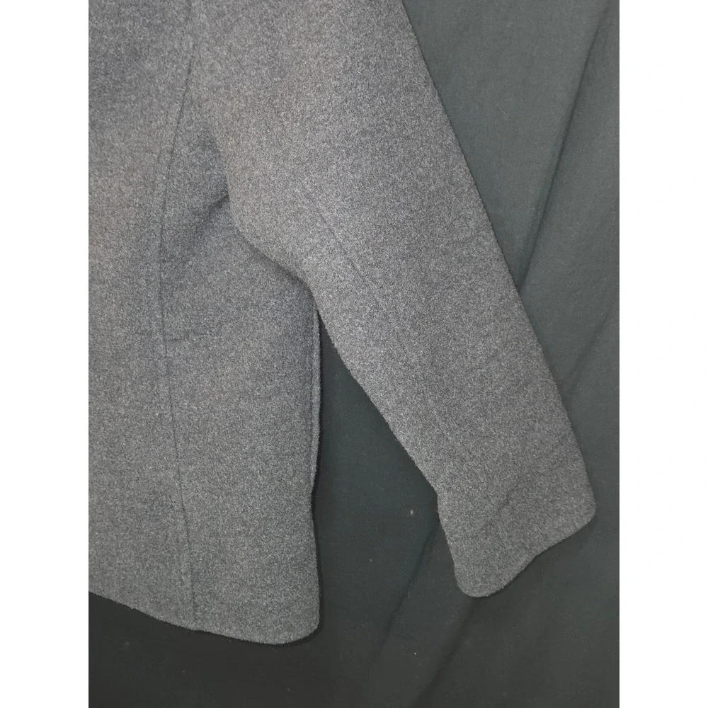 Abercrombie Kids Gray Double Breasted Pea Coat Jacket Blue‎ Camo Lining Size 7/8